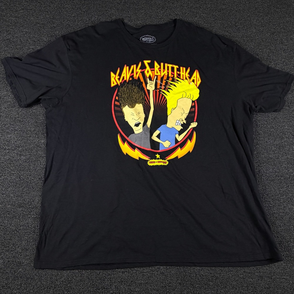 Mad Engine T-Shirt Mens 3XL Beavis and Butt-Head Black Graphic EUC